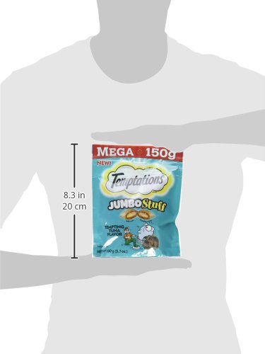 Temptations Jumbo Stuff Crunchy and Soft Cat Treats Tempting Tuna Flavor, (10) 5.3 oz. Pouches