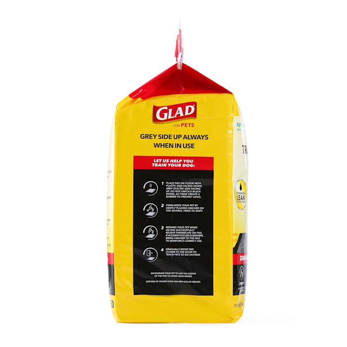Glad for Pets Black Charcoal Puppy Pads - Super Absorbent Disposable Dog Pee Pads, Potty Training Pads, and Pet Supplies - Dog Pee Pads for Crate Training and Indoor Use 23" x 23" - 50 Count