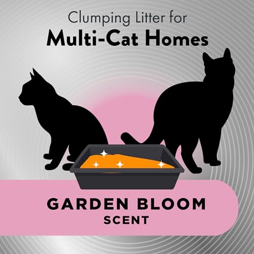 ARM & HAMMER Hardball Lightweight Platinum Multi-Cat Clumping Litter, Easy No-Mess Scooping, Garden Bloom Scent, 16.5 lbs