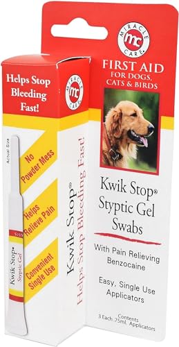 Miracle Care Kwik Stop Styptic Powder, Gel Swabs, Pads for All Your Pets - Dogs, Cats, and Birds; Fast-Acting Blood Stop 0.5 oz Powder, 3 Count Gel Swabs, 90 Count Pads