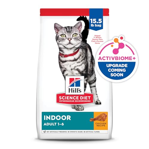 Hill's Science Diet Indoor, Adult 1-6, Easy Litter Box Cleanup, Dry Cat Food, Chicken Recipe, 15.5 lb Bag