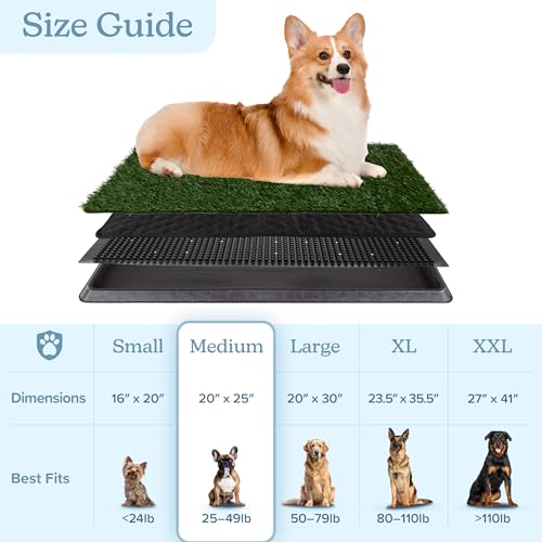 Pee Pads for Dogs - Set of Three 30x20-Inch Replacement Turf Grass Mats for Potty Training - Dog Housebreaking Supplies for Medium Pets by PETMAKER