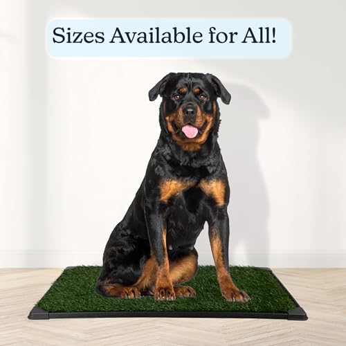 Dog Grass Pad with Tray - 41x27in Reusable Pee Pads for Dogs - 4-Layer Indoor/Outdoor Artificial Grass Pee Pad - Dog Housebreaking Supplies for Puppy Training by PETMAKER