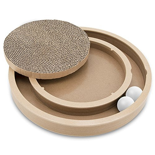 Best Pet Supplies Cat Scratcher Replacement Pads - Cardboard Cat Scratcher Pad, Relieves Stress, Supports Pet Behaviors, Scratch & Spin