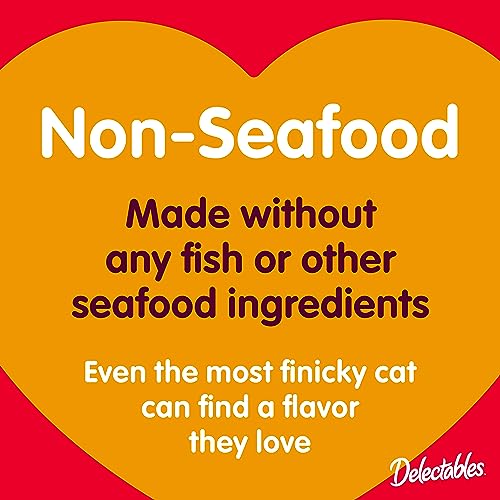 Delectables Squeeze Up Non-Seafood Variety Pack, Creamy Squeezable Puree, Lickable Wet Cat Treats, Grain Free, No Added Fillers, No By-Products, No Added Preservatives, 0.5 Ounces Tube, 54 Tubes Total