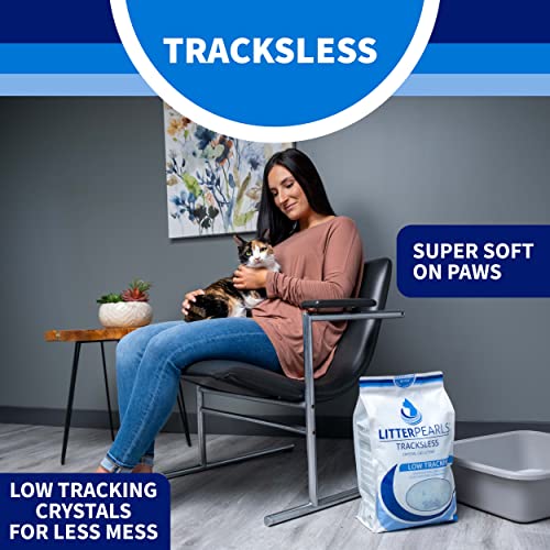 Litter Pearls Tracksless Unscented Non-Clumping Crystal Cat Litter with Odorbond, 20 Pounds