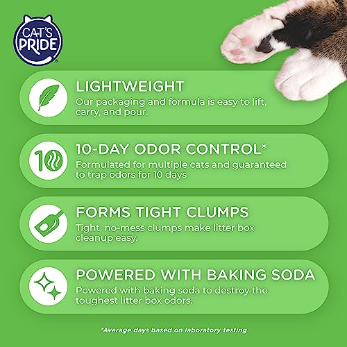 Cat's Pride Premium Lightweight Clumping Litter: Pure & Fresh - Up to 10 Days of Powerful Odor Control - Multi-Cat, Scented, 10 Pounds