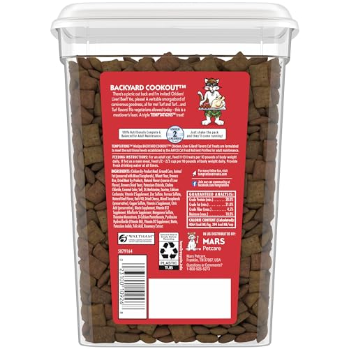 Temptations MixUps Backyard Cookout Flavor Crunchy and Soft Cat Treats, 16 oz. Tub