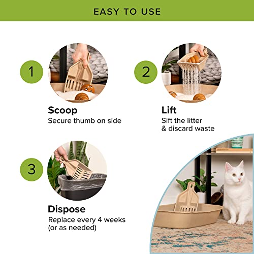 Kitty Sift FiberScoop Disposable Litter Scoop, Plastic-Free & Sustainable - Natural, One Size