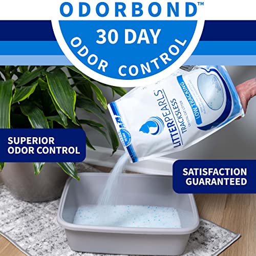 Litter Pearls Tracksless Unscented Non-Clumping Crystal Cat Litter with Odorbond, 20 Pounds