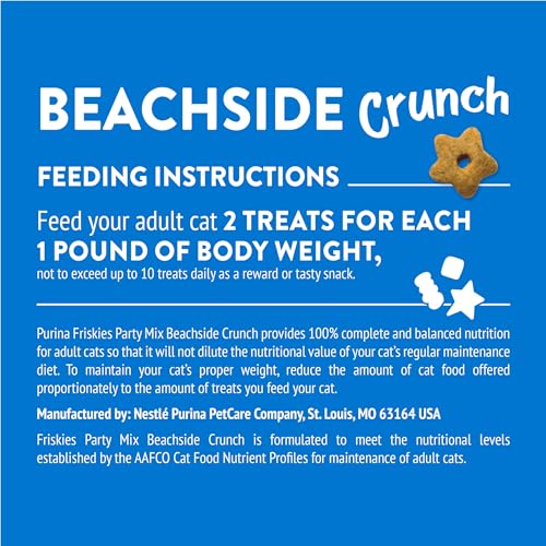 Purina Friskies Cat Treats, Party Mix Beachside Crunch - (Pack of 6) 6 oz. Pouches