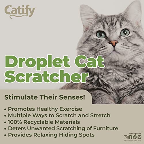 Best Pet Supplies Corrugated Cardboard Cat Scratcher Refill Pads, Lounger, and Fun Interactive Scratching Boards, Claw Safe, Durable, Natural Recycled Materials, Supports Active Play - Droplet