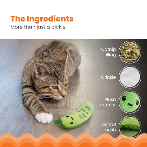 Catstages Crunchy Pickle Kicker Dental Catnip Cat Toy