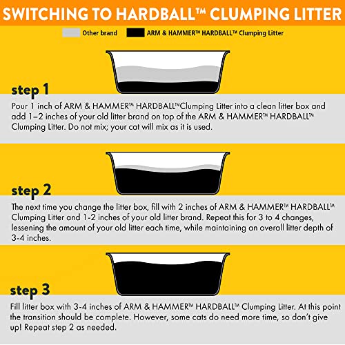 ARM & HAMMER Hardball Lightweight Platinum Multi-Cat Clumping Litter, Easy No-Mess Scooping, Garden Bloom Scent, 16.5 lbs