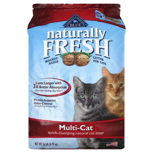 Naturally Fresh Cat Litter Made From Walnut Shells, Unscented, Multi-Cat, Upcycled, Low Dust, Sustainable, 26 Lbs