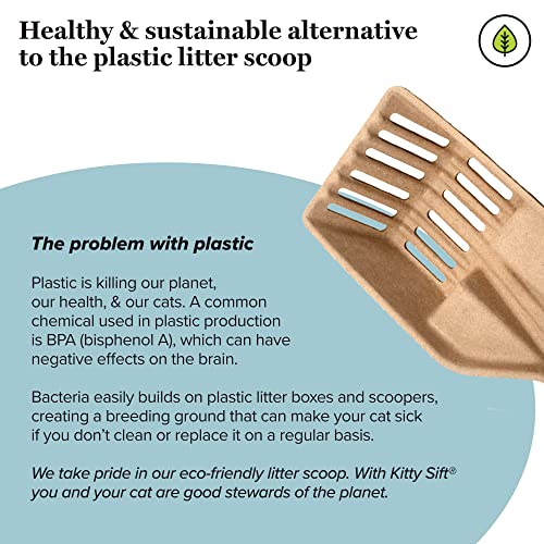 Kitty Sift FiberScoop Disposable Litter Scoop, Plastic-Free & Sustainable - Natural, One Size