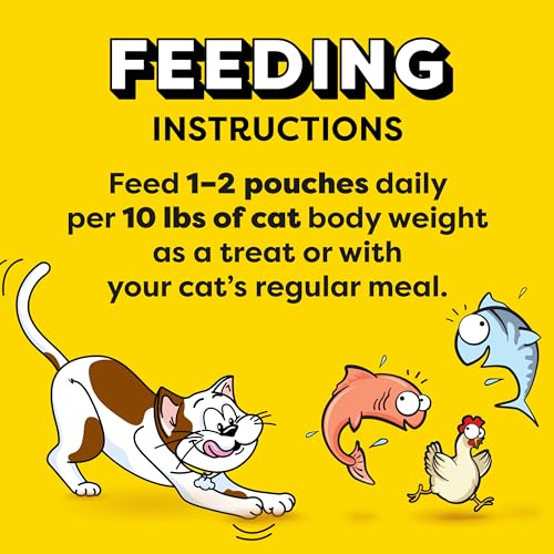 Temptations Creamy Puree with Chicken, Salmon, and Tuna Variety Pack of Lickable, Squeezable Cat Treats, 0.425 Oz Pouches, 24 Count