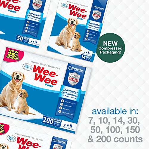 Four Paws Wee-Wee Superior Performance Unscented Pee Pads for Dogs & Puppies, Quilted Leak-Proof Dog Housebreaking Potty Training Floor Protection, 22" x 23", 30 Count