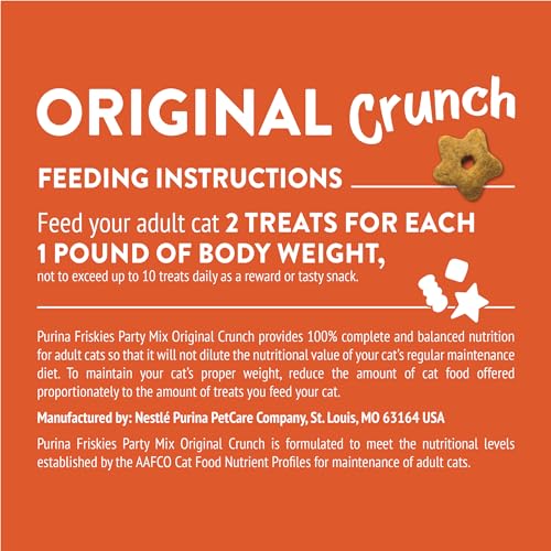 Purina Friskies Cat Treats, Party Mix Original Crunch - (Pack of 6) 6 oz. Pouches