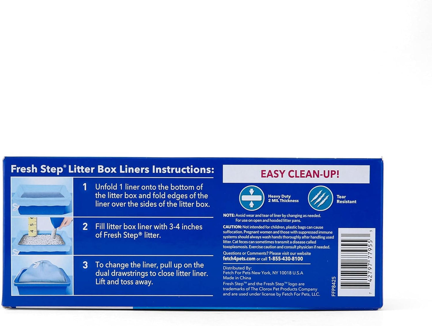 Fresh Step Drawstring Large Litter Box Liners | Heavy Duty Liners for Cat Litter Box | Scented & Unscented Available | Quick & Easy Cleanup, Scented, Jumbo - 4 Pack