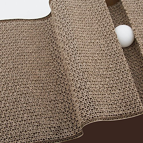 Best Pet Supplies Corrugated Cardboard Cat Scratcher Refill Pads, Lounger, and Fun Interactive Scratching Boards, Claw Safe, Durable, Natural Recycled Materials, Supports Active Play - Cat-Shape