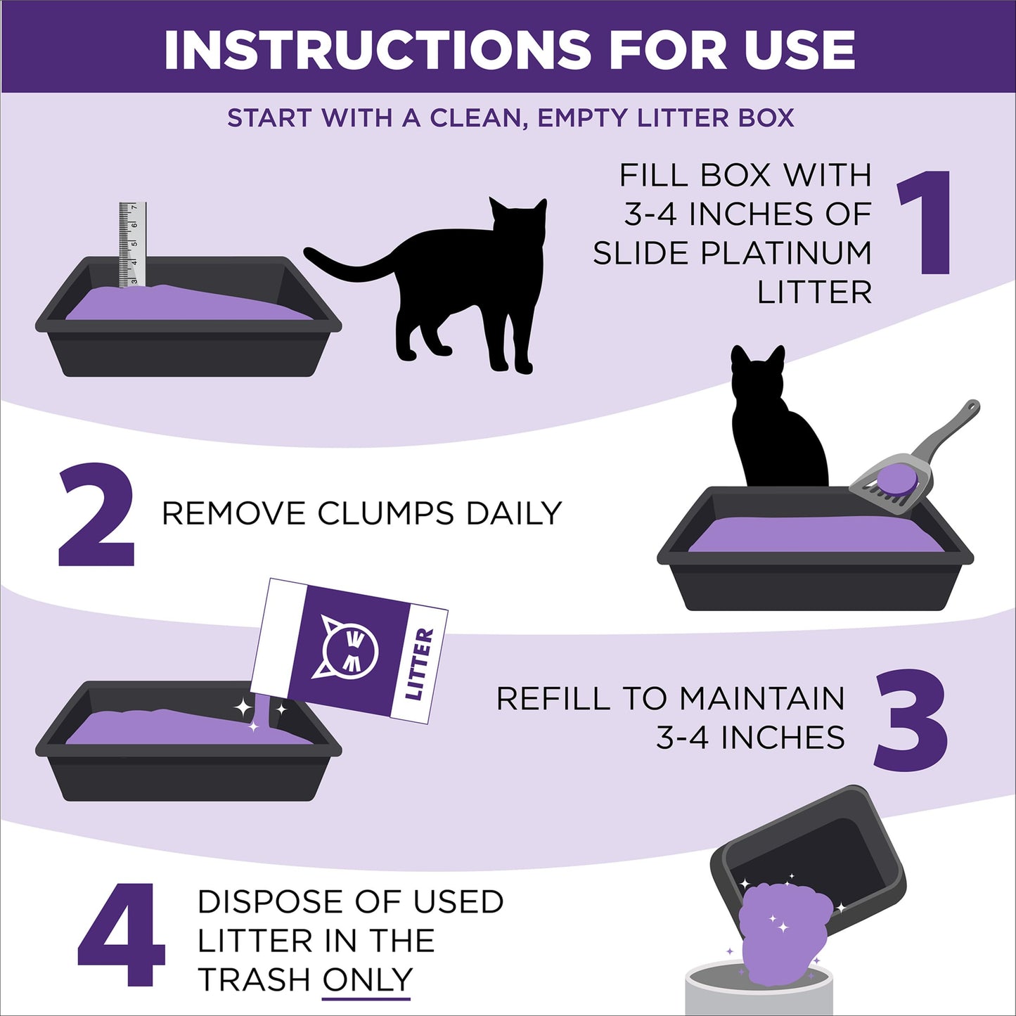 ARM & HAMMER Clump & Seal SLIDE Platinum Multi-Cat Clumping Litter, Easy Clean, Superior Odor Control, 18 Lbs