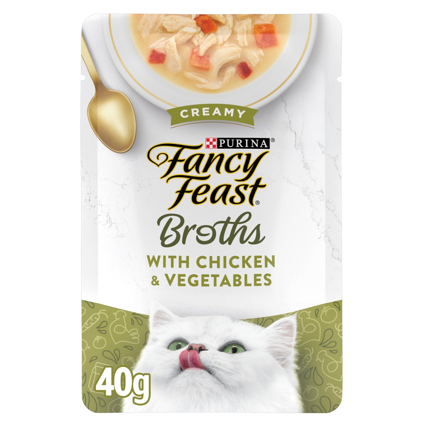 Purina Fancy Feast Lickable Wet Cat Food Broth Topper, Classic With Chicken and Vegetables - (Pack of 16) 1.4 oz. Pouches