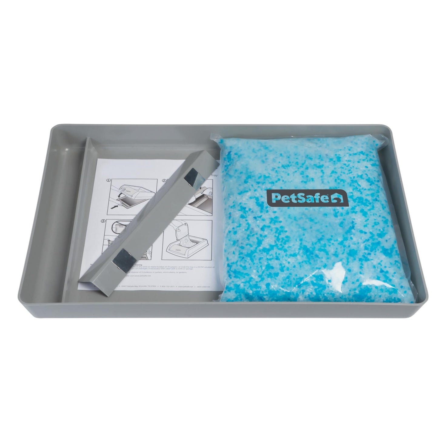 Official PetSafe ScoopFree Crystal Reusable Tray for Cat Litter Boxes - Includes 4.3 lb of Premium Blue Non Clumping Crystal Litter - Compatible with All PetSafe ScoopFree Automatic Litter Boxes
