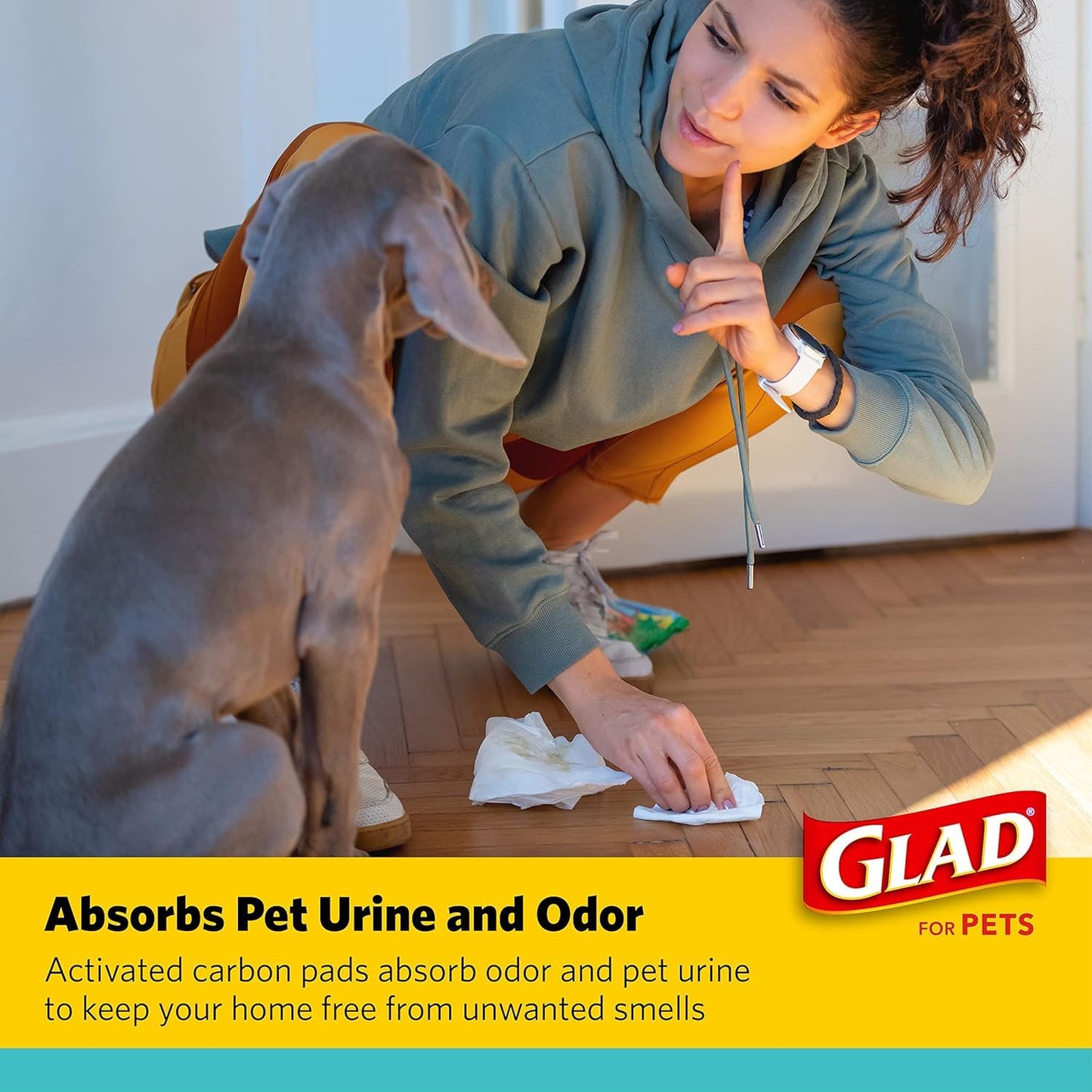 Glad for Pets Activated Charcoal Dog Training Pads, Small Size 17.5" x 23.5" Odor Absorbing, Pee Pads for Dogs Perfect for Training New Puppies, Charcoal, 120 Count (Pack of 2)