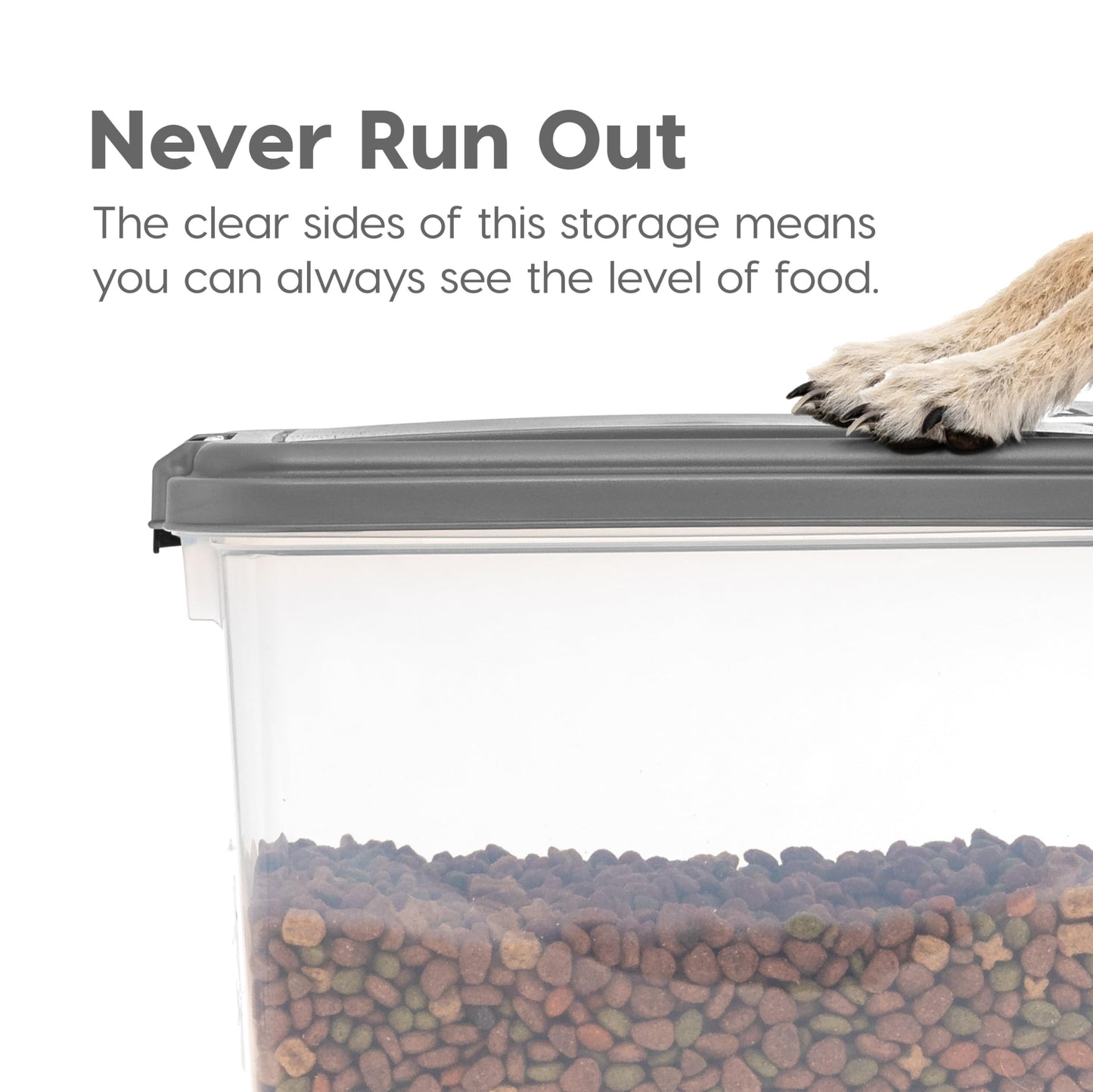 IRIS USA Dog Food Storage Container, 30 lbs & 11 lbs Combo, Cat Food Storage Container, Dog Treat Container, Airtight, Stackable, 2-Cup Scoop, Wheels, Easy Mobility, Dark Gray