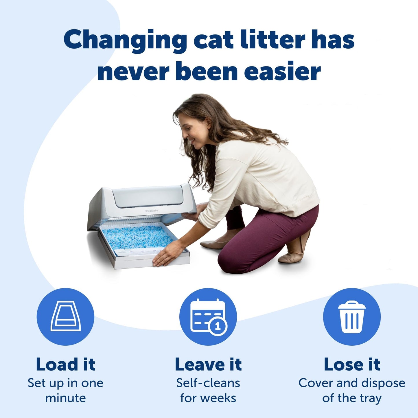 PetSafe ScoopFree Crystal Cat Litter & Refill Tray, Fresh Scent, 4.3 Lb Bag with Each Tray, Pack of 6