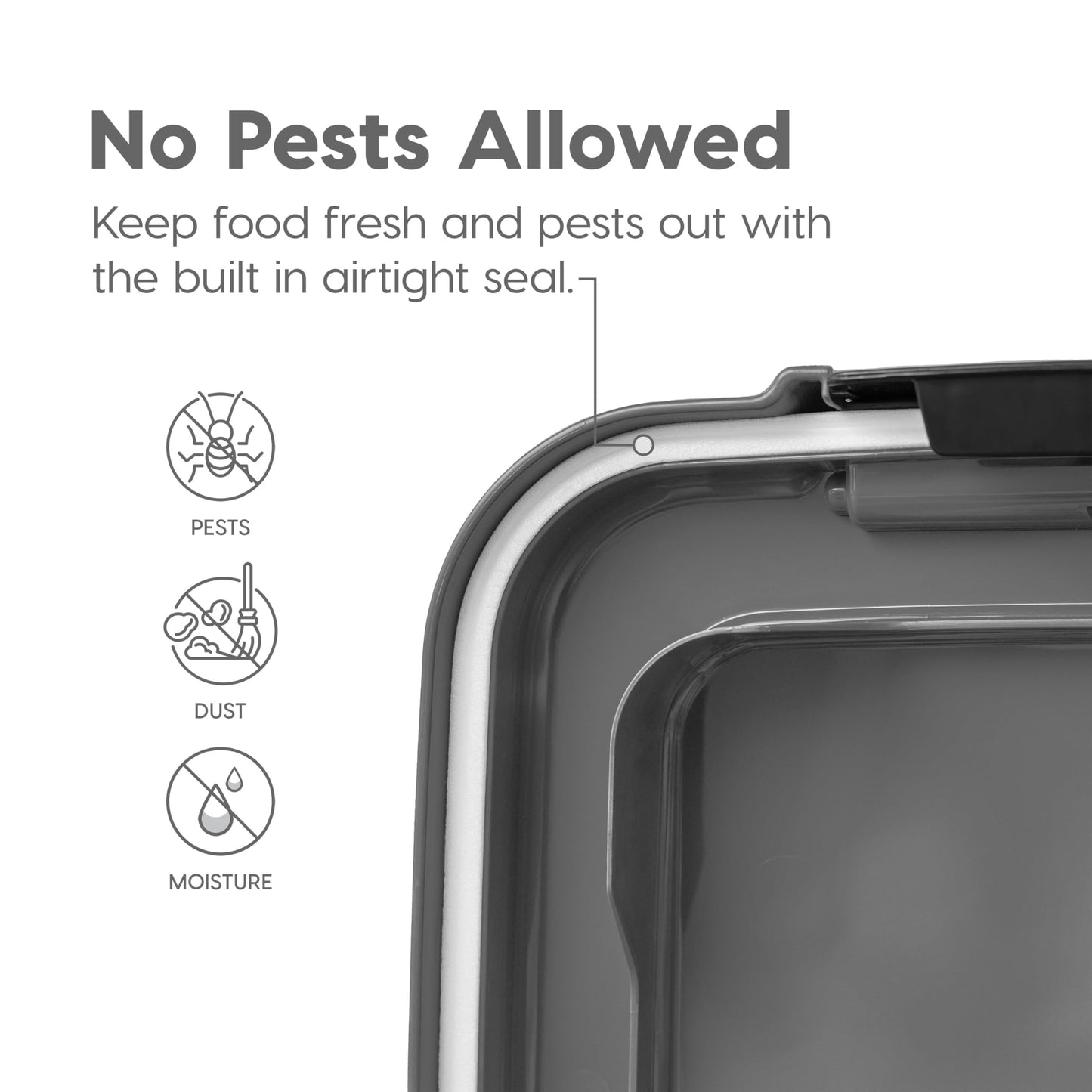 IRIS USA Dog Food Storage Container, 30 lbs & 11 lbs Combo, Cat Food Storage Container, Dog Treat Container, Airtight, Stackable, 2-Cup Scoop, Wheels, Easy Mobility, Dark Gray
