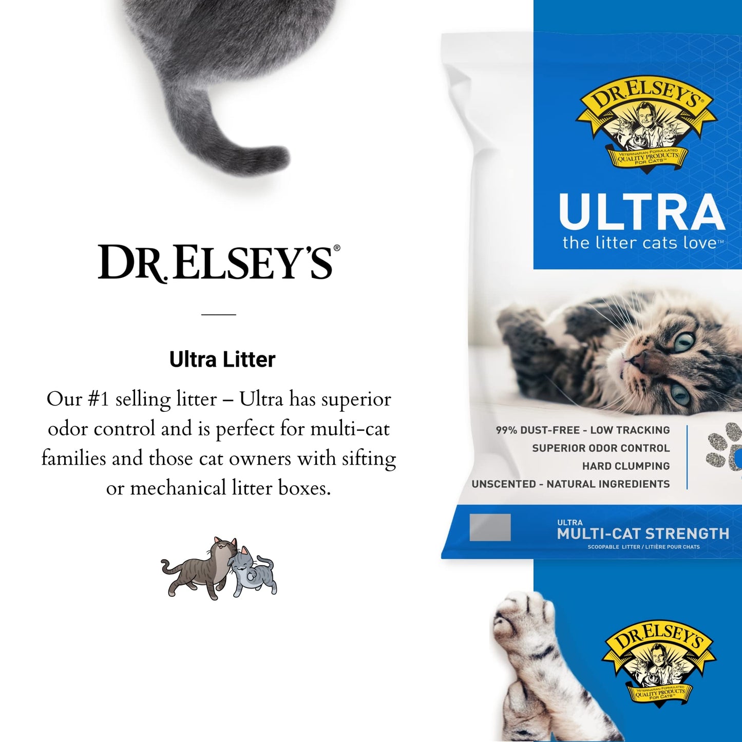 Dr. Elsey's Ultra Premium Clumping Cat Litter, 40 pound bag ( Pack May Vary )