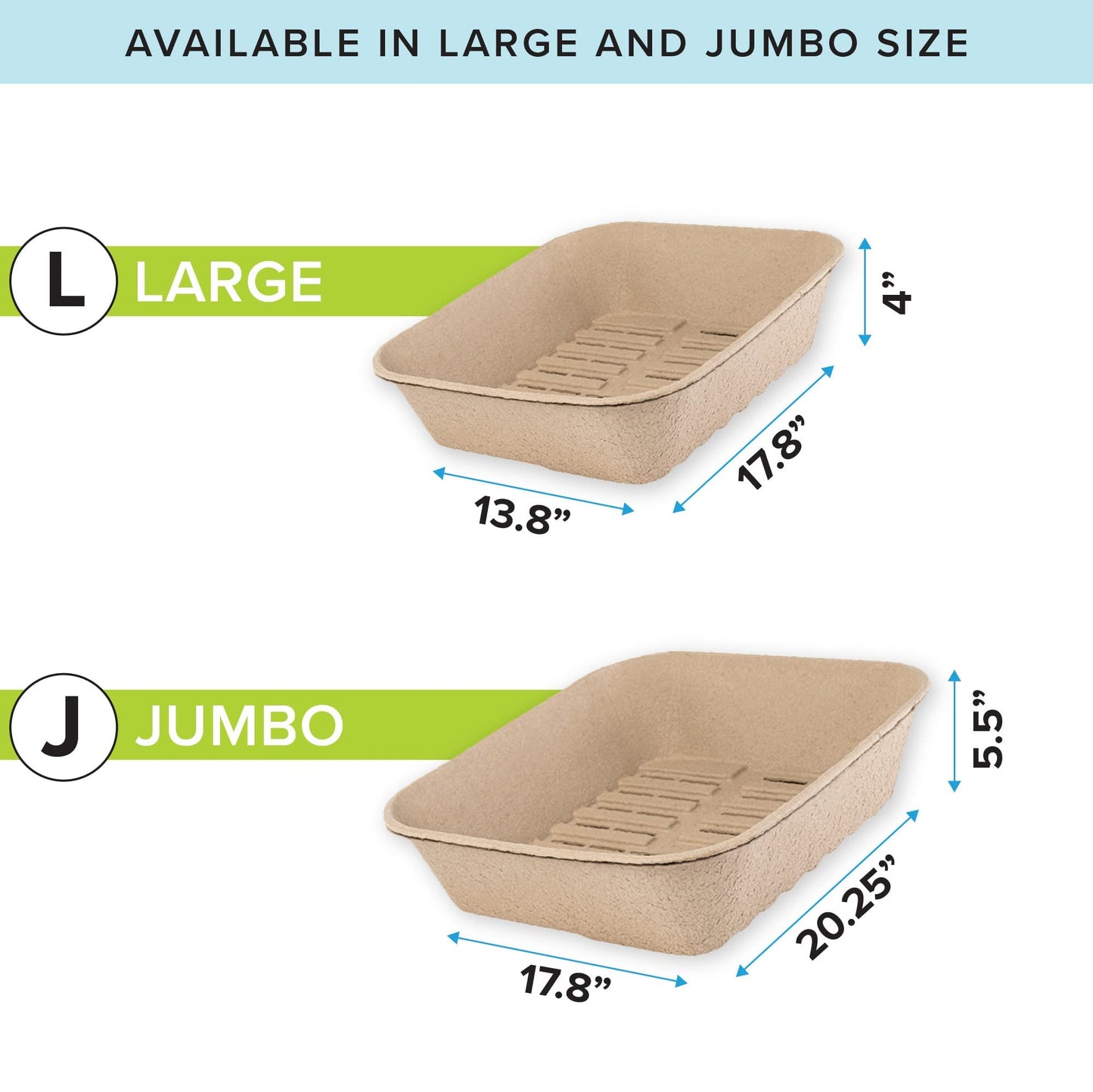 Kitty Sift (Set of 1 Litter Box & 5 Sifting Liners) Sustainable, Clean, Sifting, Disposable Cat Litter Box Kit - Large, 6-Set Kit