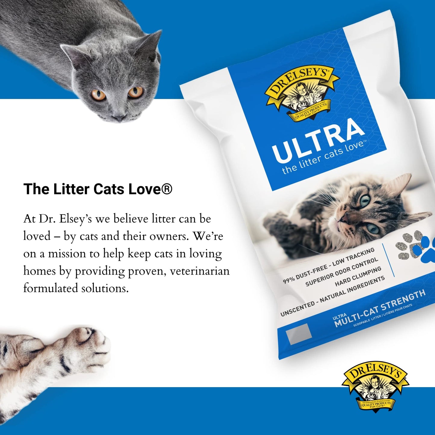 Dr. Elsey's Ultra Premium Clumping Cat Litter, 40 pound bag ( Pack May Vary )