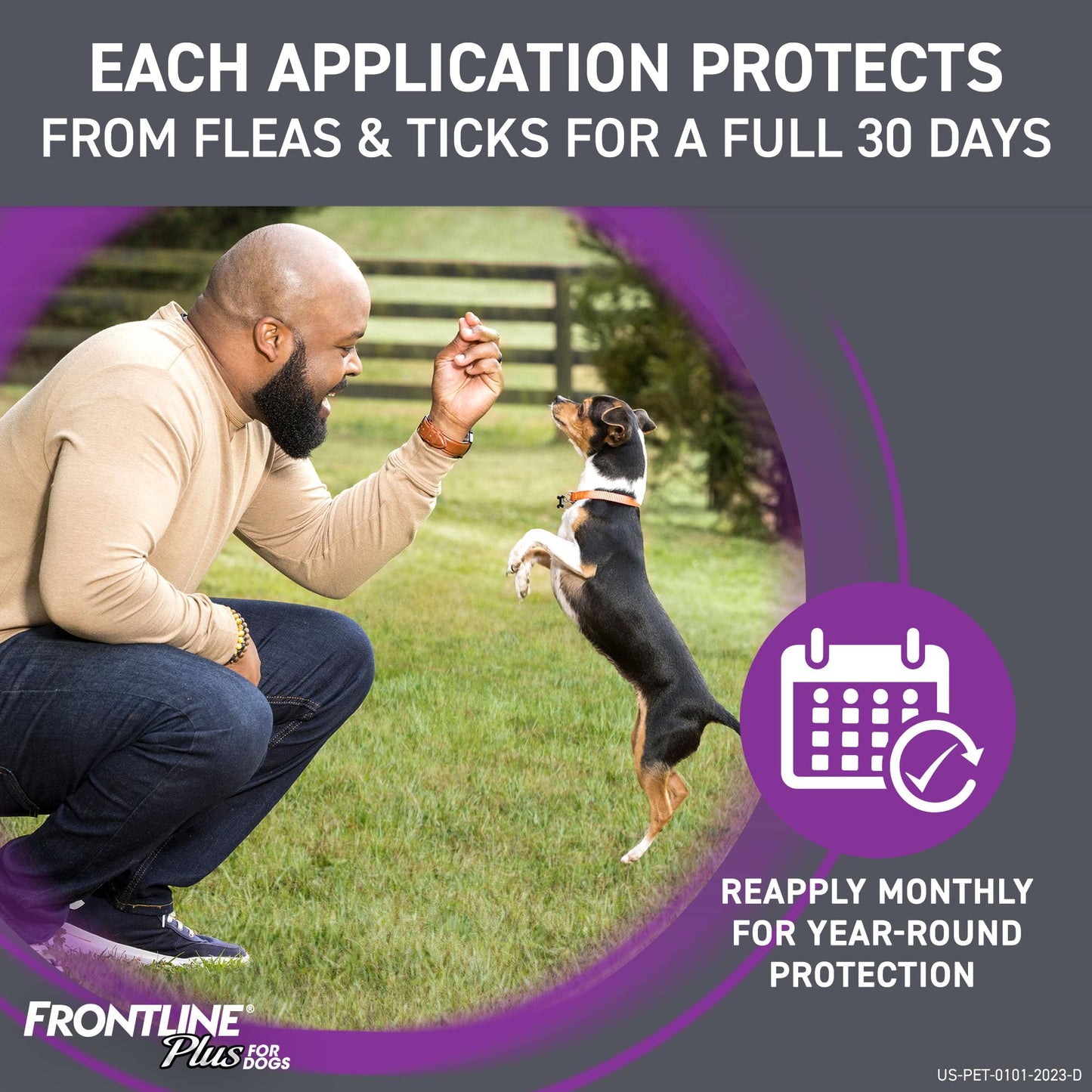 FRONTLINE Plus Flea and Tick Treatment for Small Dogs Upto 5 to 22 lbs. 3 Treatments