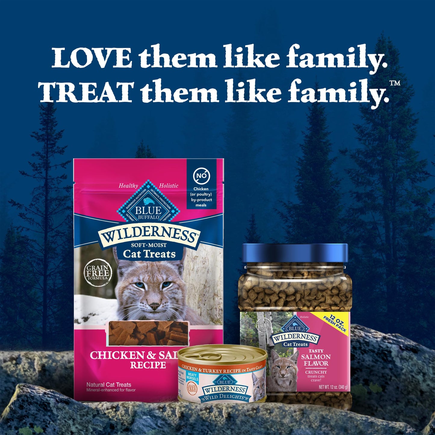 Blue Buffalo Wilderness Crunchy Cat Treats, Made with Natural Ingredients, Tasty Salmon Flavor, 12-oz Tub