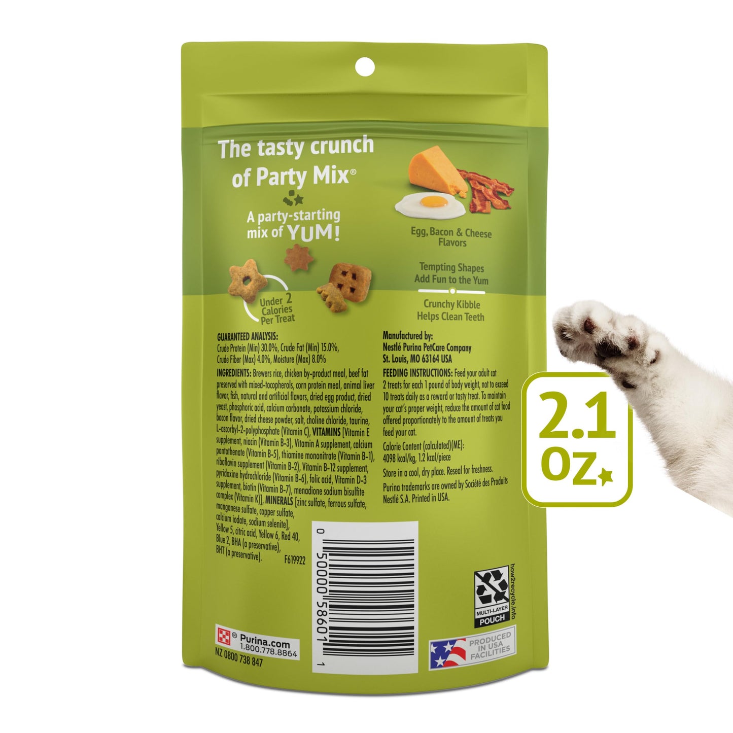 Purina Friskies Party Mix Morning Munch Crunch Cat Treats - (Pack of 10) 2.1 oz. Pouches