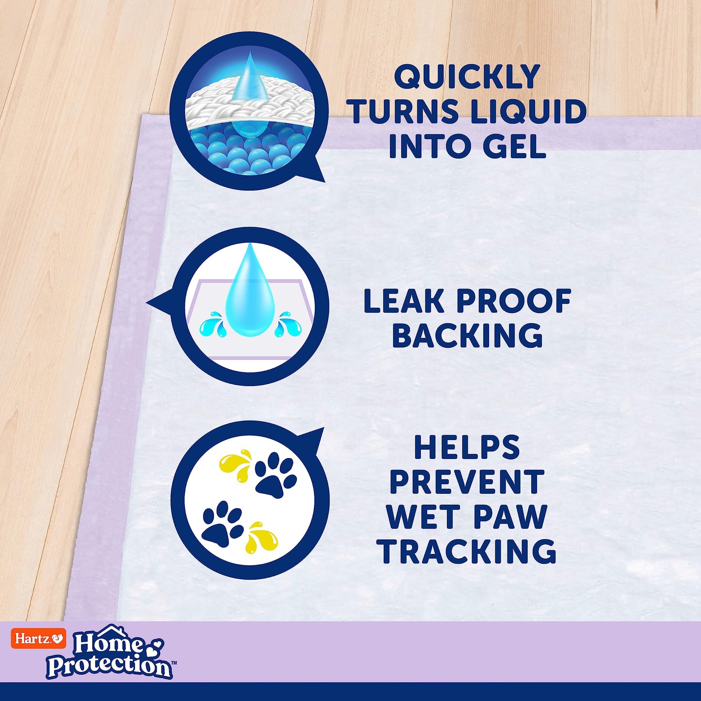 Hartz Home Protection Lavender Scented Dog Pads, 100 count, Super Absorbent & Won't Leak, Odor Eliminating