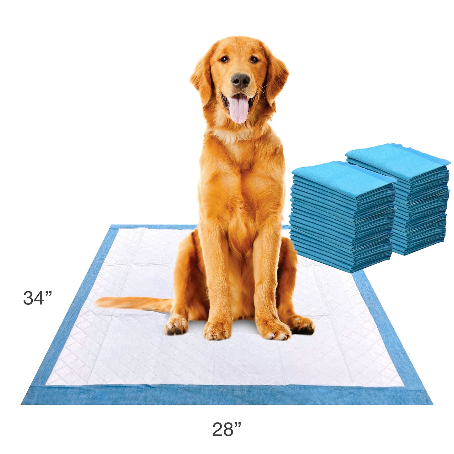 Four Paws Wee-Wee Superior Performance Unscented Extra-Large Pee Pads for Dogs & Puppies, Quilted Leak-Proof Dog Housebreaking Potty Training Floor Protection, 28" x 34", 40 Count