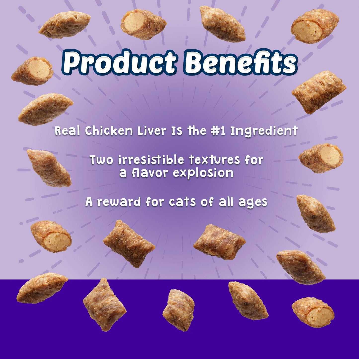 Blue Buffalo Bursts Crunchy Cat Treats, Chicken Liver and Beef 2-oz Bag (6 Pack)