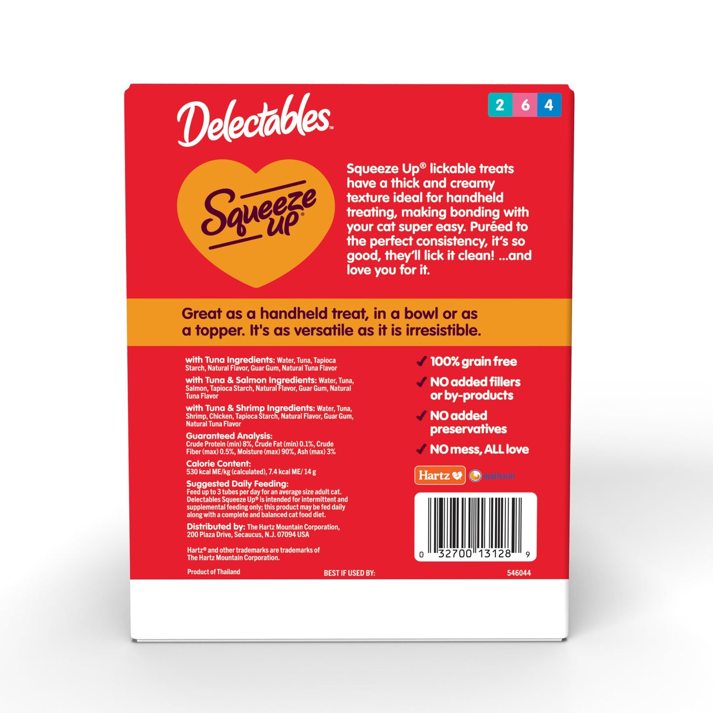 Delectables Squeeze Up Seafood Variety Pack, Creamy Squeezable Puree, Lickable Wet Cat Treats, Grain Free, No Added Fillers, No by-Products, No Added Preservatives, 0.5 Ounces Tube, 72 Tubes Total