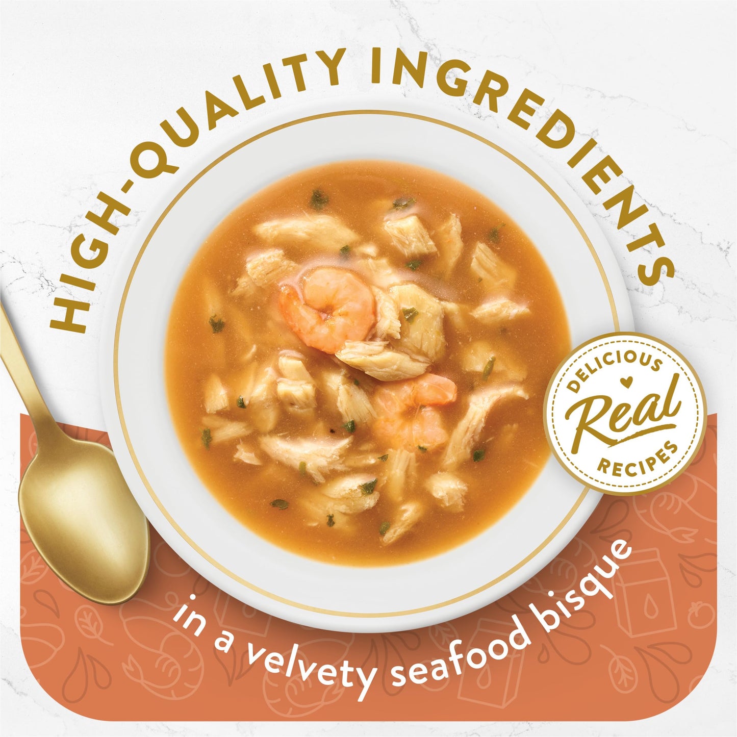 Purina Fancy Feast Lickable Wet Cat Food Broth Topper Seafood Bisque with Shrimp - (Pack of 16) 1.4 oz. Pouches