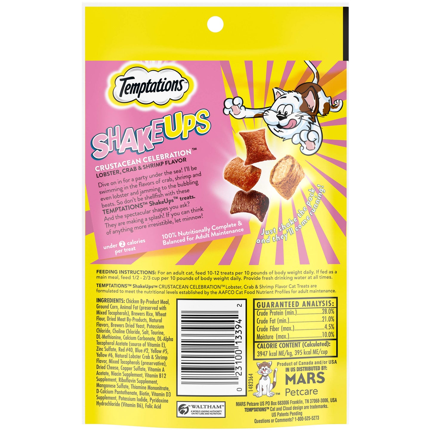 Temptations ShakeUps Crunchy and Soft Cat Treats, Crustacean Celebration Flavor, (12) 2.47 oz. Pouches
