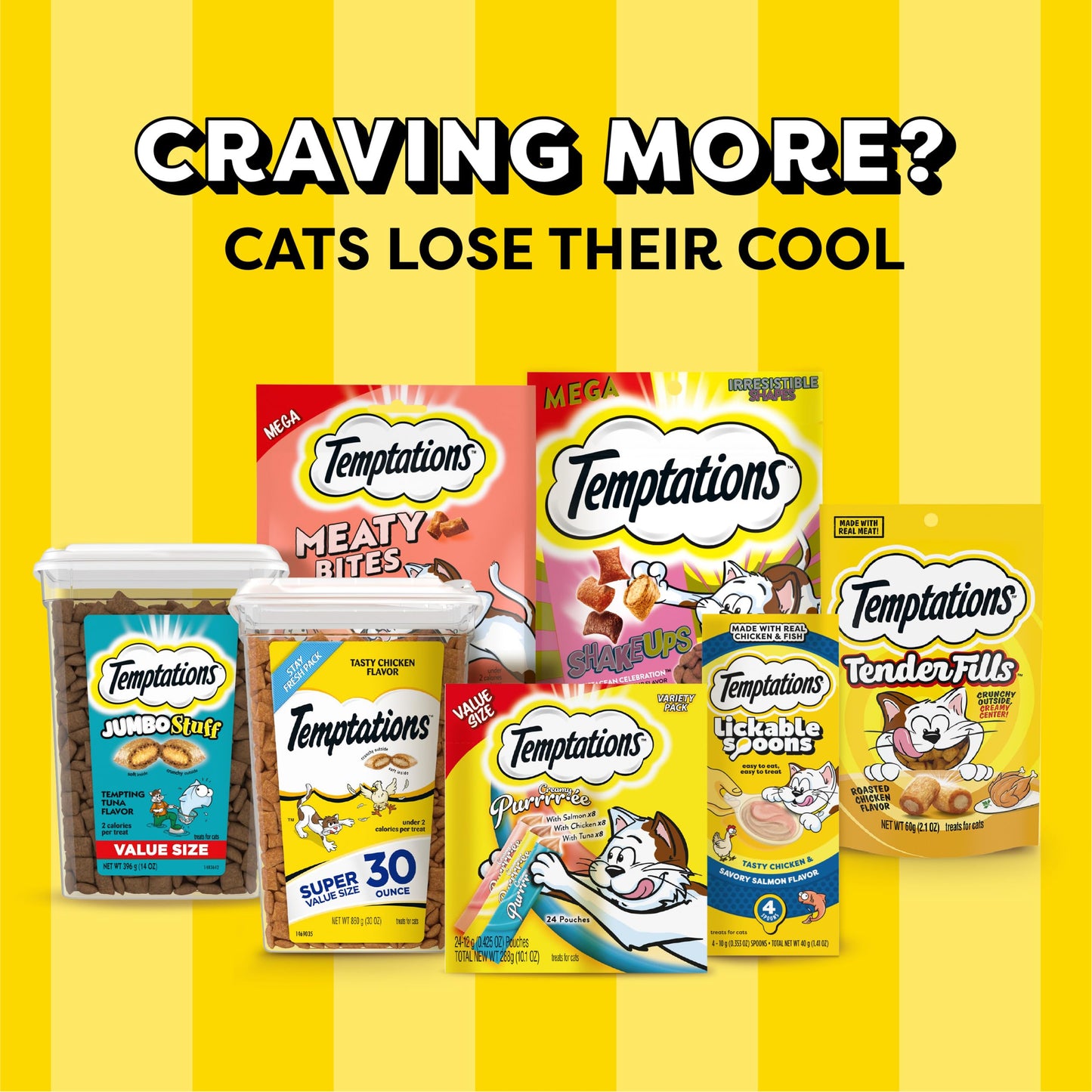 Temptations Creamy Puree with Cheese Lickable, Squeezable Cat Treats, 0.42 oz Pouches, 16 Count