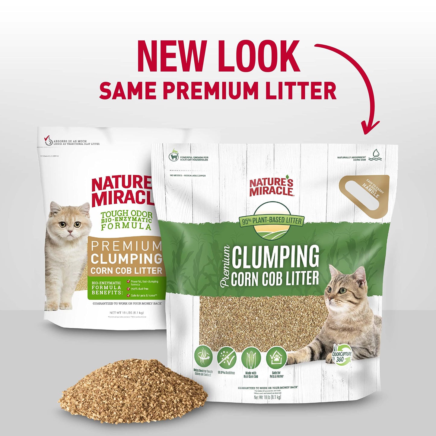 Nature's Miracle Premium Clumping Corn Cob Litter, Tough Odor Bio-Enzymatic Formula, Dust Free