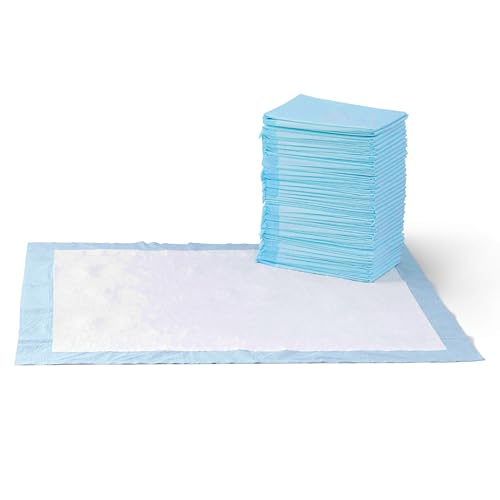 Amazon Basics Dog and Puppy Pee Pads with 5-Layer Leak-Proof Design and Quick-Dry Surface for Potty Training, Standard Absorbency, X-Large, 28 x 34 Inch - Pack of 60, Blue & White - topratednest
