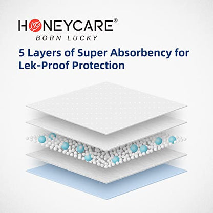 HONEY CARE All-Absorb 28"x44" Gigantic Dog and Puppy Training Pads, XXXL Dog Incontinence Training Pads, Made in The USA Dog Pee Pads(25 Count)