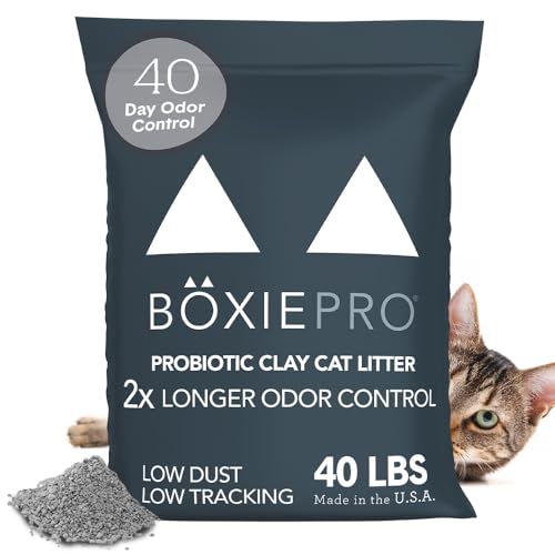 Boxie® Probiotic Cat Litter 40 Day Natural Odor Control, 40lb Clumping Kitty Litter (Clay)