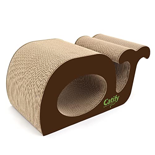 Best Pet Supplies Corrugated Cardboard Cat Scratcher Refill Pads, Lounger, and Fun Interactive Scratching Boards, Claw Safe, Durable, Natural Recycled Materials, Supports Active Play - Whale